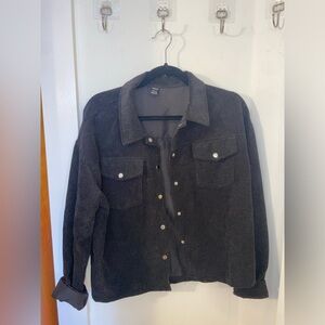 Crop black cordorouy jacket